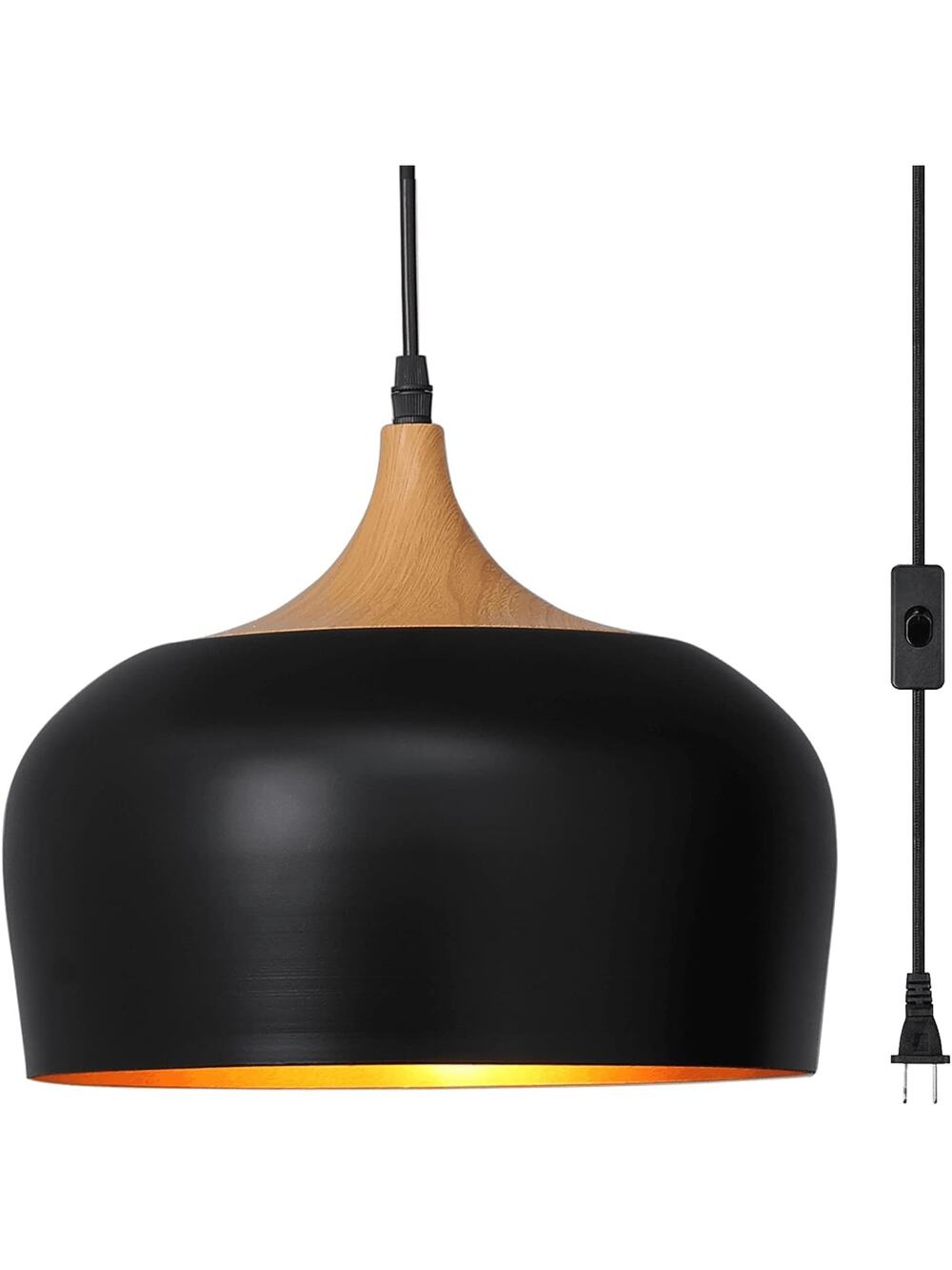 Big Plug in Pendant Light Hanging Light Fixture with 16.4ft Cord On/Off Switch